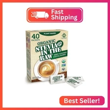 Stevia In The Raw Organic Stevia Sweetener Packets, 40 Ct, Zero Calorie Stevia S