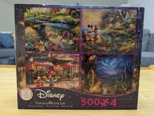 Ceaco 4 x 500p puzzles - Disney/Thomas Kinkade; Alice, Mickey x2, Belle; New
