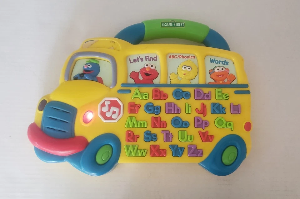 Vintage 2000 Sesame Street Alphabet Learning School Bus Elmo Big Bird Grover  - Image 2 of 4
