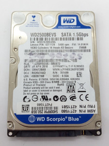 WESTERN DIGITAL *WD2500BEVS-08VAT2* 250GB* SATA HDD Notebook 2,5 Zoll #NFP1774