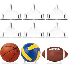 6 Pieces Acrylic Ball Holder Display Stand Transparent Sports Ball Storage Ra...