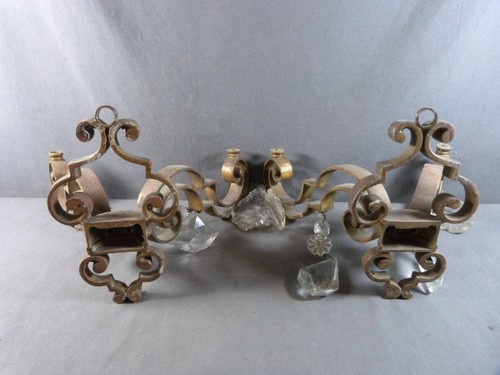 Brass wall light with pendants to be restored - Picture 10 of 12
