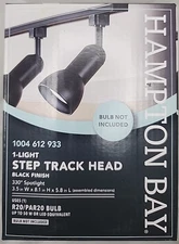 Hampton Bay 1-Light Black FInish Step Track Lighting Head  R20/PAR20