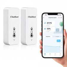 WLAN Thermometer Innen 2er Pack Tuya Smart App-Begleiter 7x2x2,5 cm