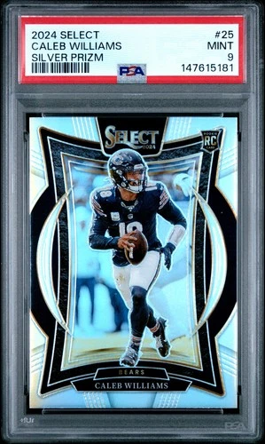 2024 PANINI SELECT SILVER PRIZM #25 CALEB WILLIAMS PSA 9 CHICAGO BEARS ROOKIE