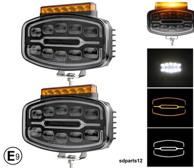 2 LED Fernscheinwerfer 55W 12-24V Positionslicht Warnblinker Für DAF XF 106 CF