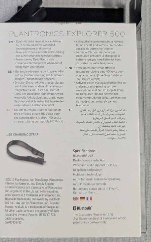 Plantronics Explorer 500 Bluetooth Headset, OVP ohne Zubehör - Bild 4 von 4