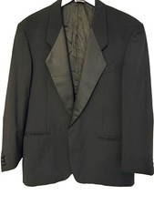 VTG Principe by Marzotto Men s Black Tuxedo Jacket Satin Peak Lapel Made in Ital