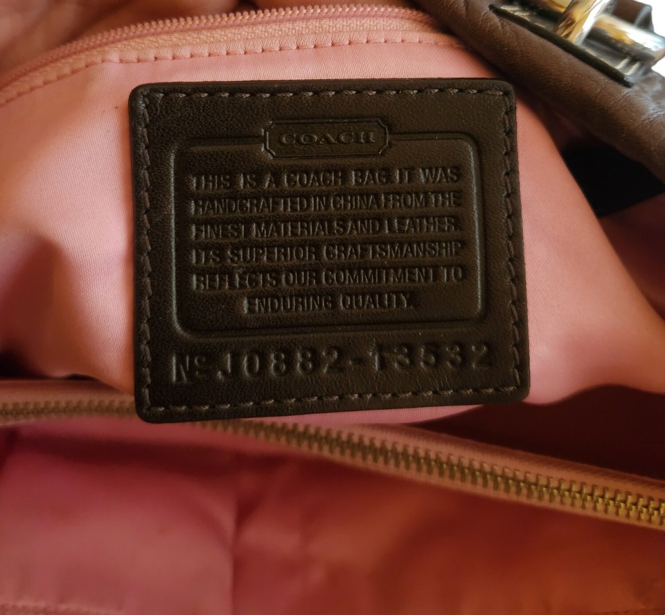 COACH SHOULDER BAG PURSE J088213532 BROWN/CREAM eBay