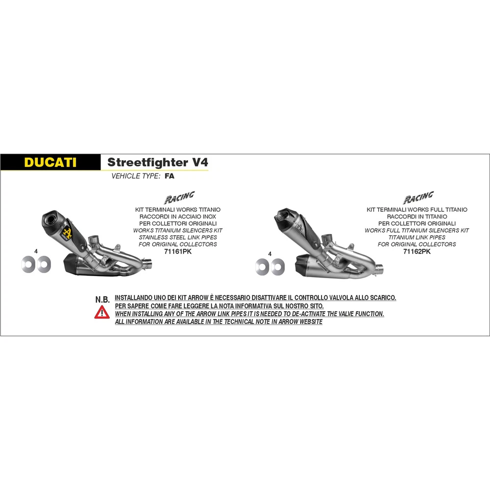 KIT ESCAPE ARROW PARA DUCATI STREETFIGHTER V4 2020 2022 WORKS TITANIO CARBY RI - Imagen 3 de 4