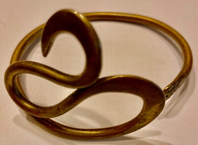 Bracelet Serpent Extensible Vintage En Laiton Doré - Style Artistique, Unisexe, Occasion Très Bon état