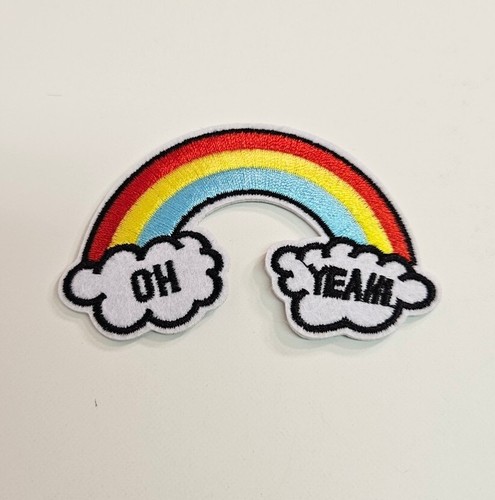 Oh Yeah! Rainbow Embroidered Patch Iron On /Sew On Embroidery - Picture 3 of 6