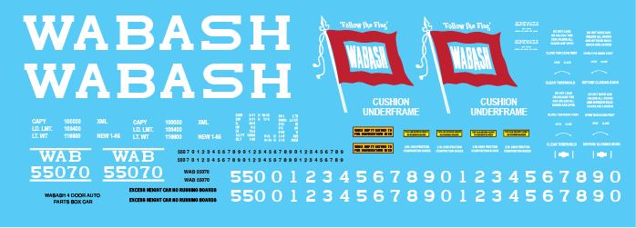 HO Scale - Wabash 4 Door Auto Parts Box Car