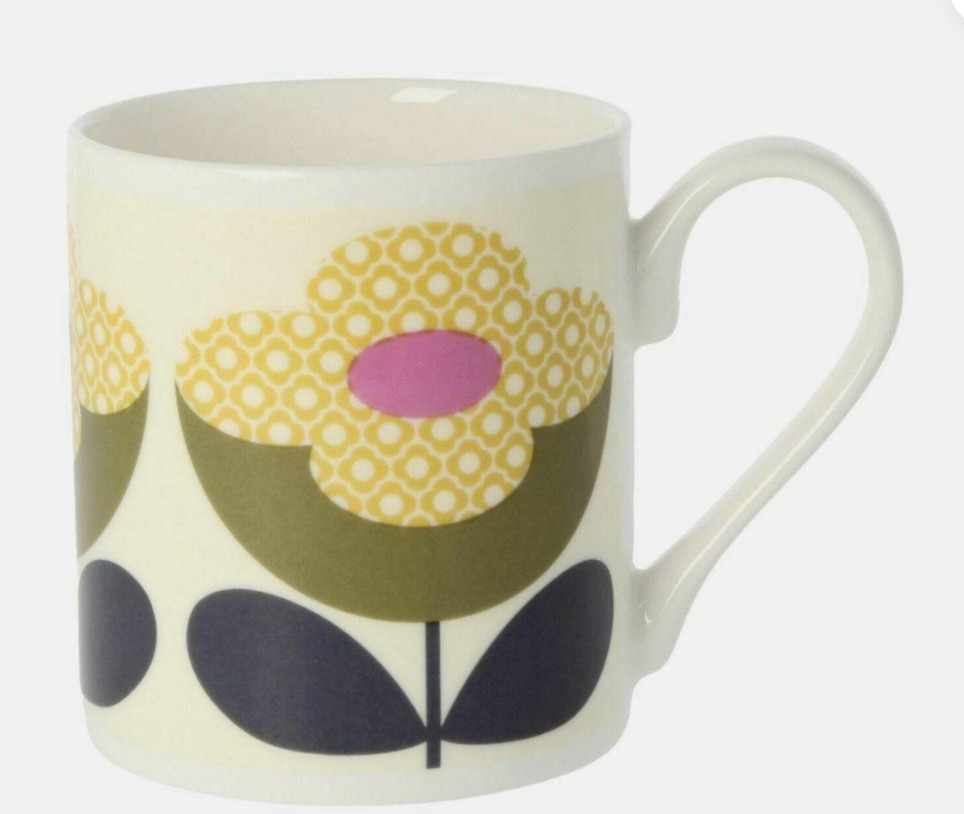 Orla Kiely Buttercup Stem Olive & Yellow Mug 300ml