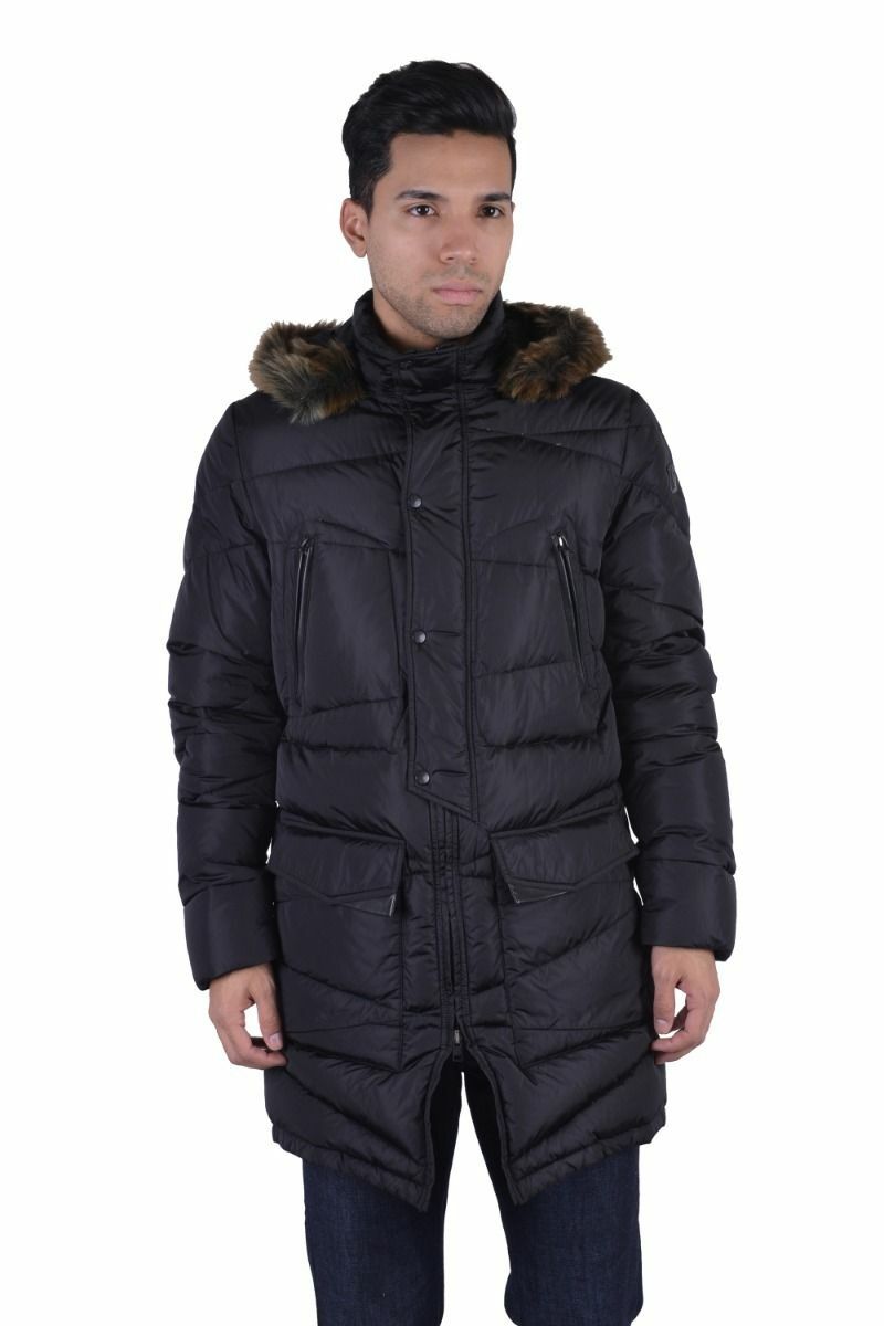 Черное пуховое пальто-парка из коллекции Versace со съемным воротником XS S M L XL 83390₽