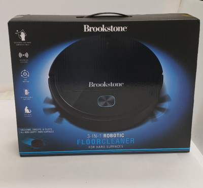 Brookstone 3 in 1 Robotic Floor Cleaner Hard Surfaces New with Box