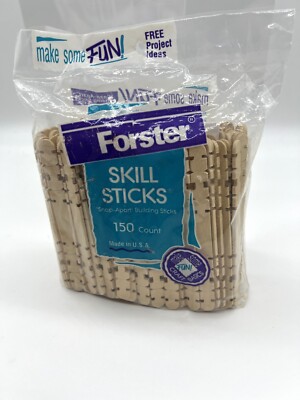 Wooden Skill Sticks Kids Crafting 150 count New in package includes ...