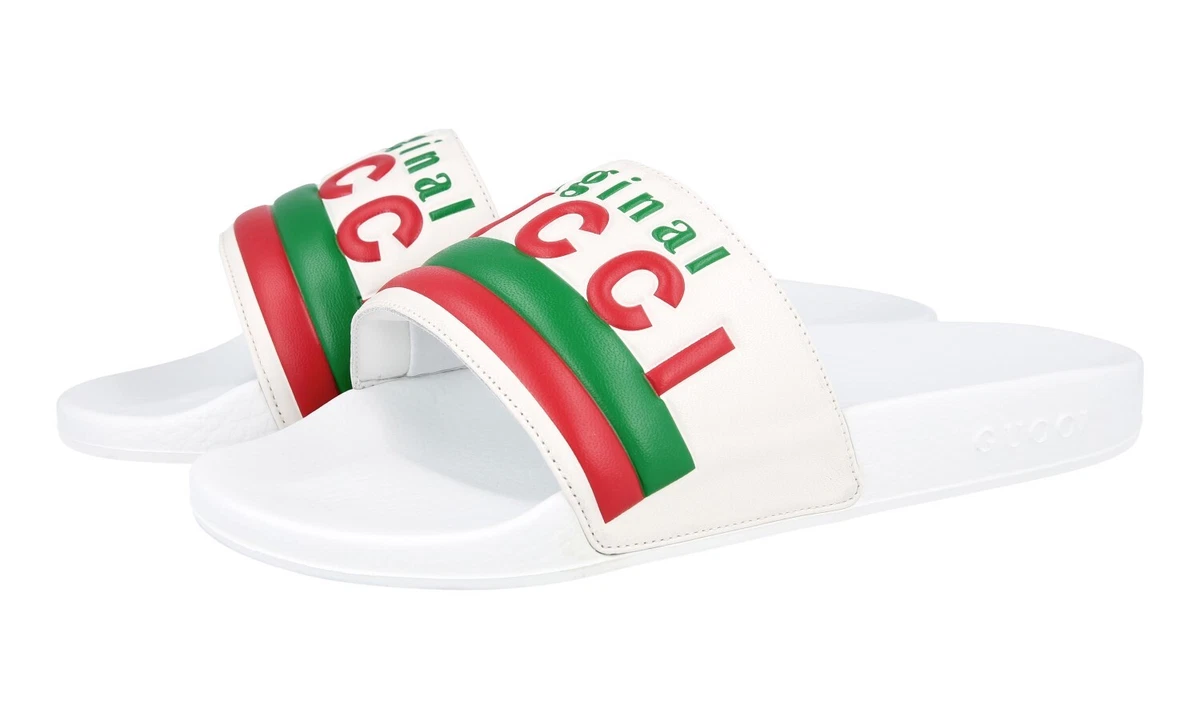Gucci Men\'s White Sandals with Red and Green Stripes Gucci size 7 (13) Gucci Slides On Sale - Up To 90% Off | The RealReal main image 2