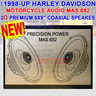 PRECISION POWER MAS.692 6×9  2  COAXIAL SPEAKERS FOR REAR ON 14-2023 HARLEY PAIR