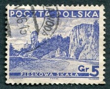 POLAND 1935 5g violet-blue SG313 used NG Pieskowa Skala (Dog s Rock) c ##W25