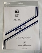 Showgard Stamp Black Mounts size 151 FREE USA SHIPPING 264 mm by 151 mm 5 strips