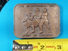 Vintage Belt Buckle 1776 Bicentennial 1976 Spirit of America. FREE S H