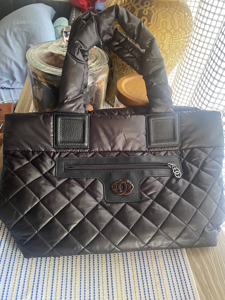 black quilted tote bag size medium Nylon Zip | eBay