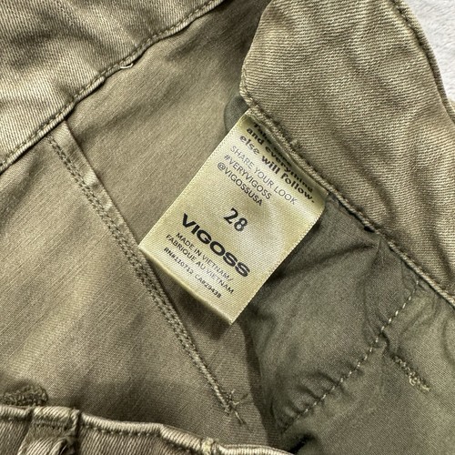 Vigoss Jeans Womens 28 Green Thompson Tomboy Ankle Cargo Stretch Denim Pockets - Picture 7 of 8