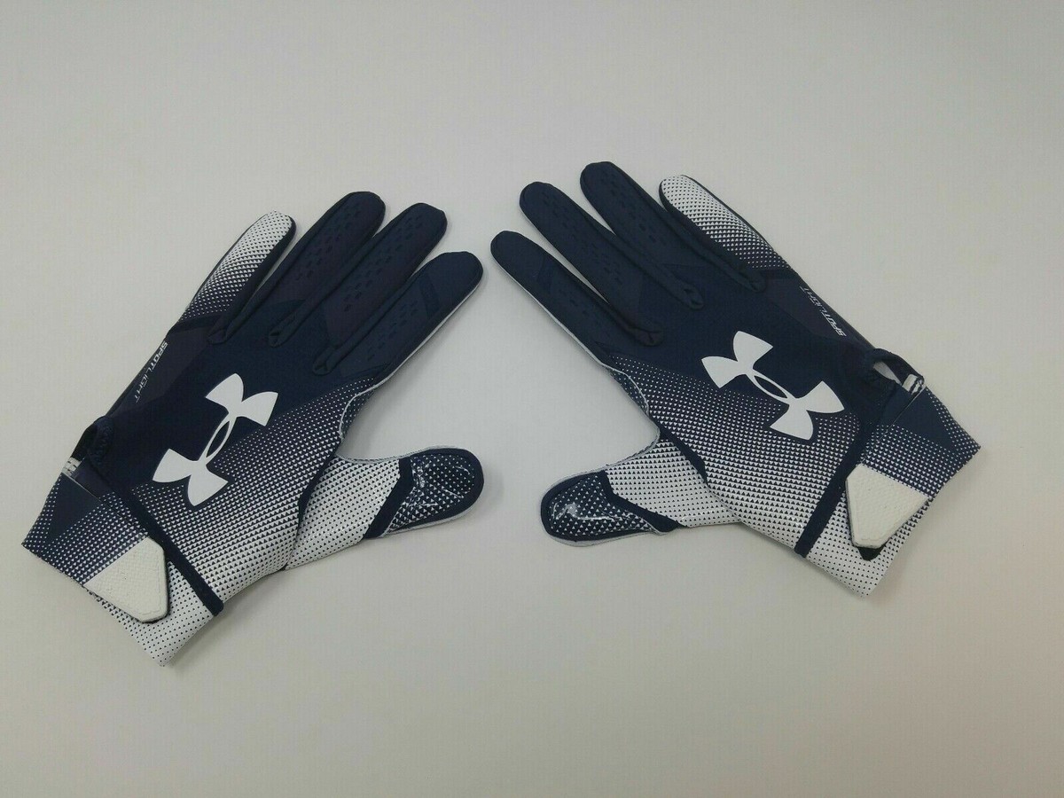 New Under Armour Men's Navy/Navy Spotlight WR Football Gloves | eBay