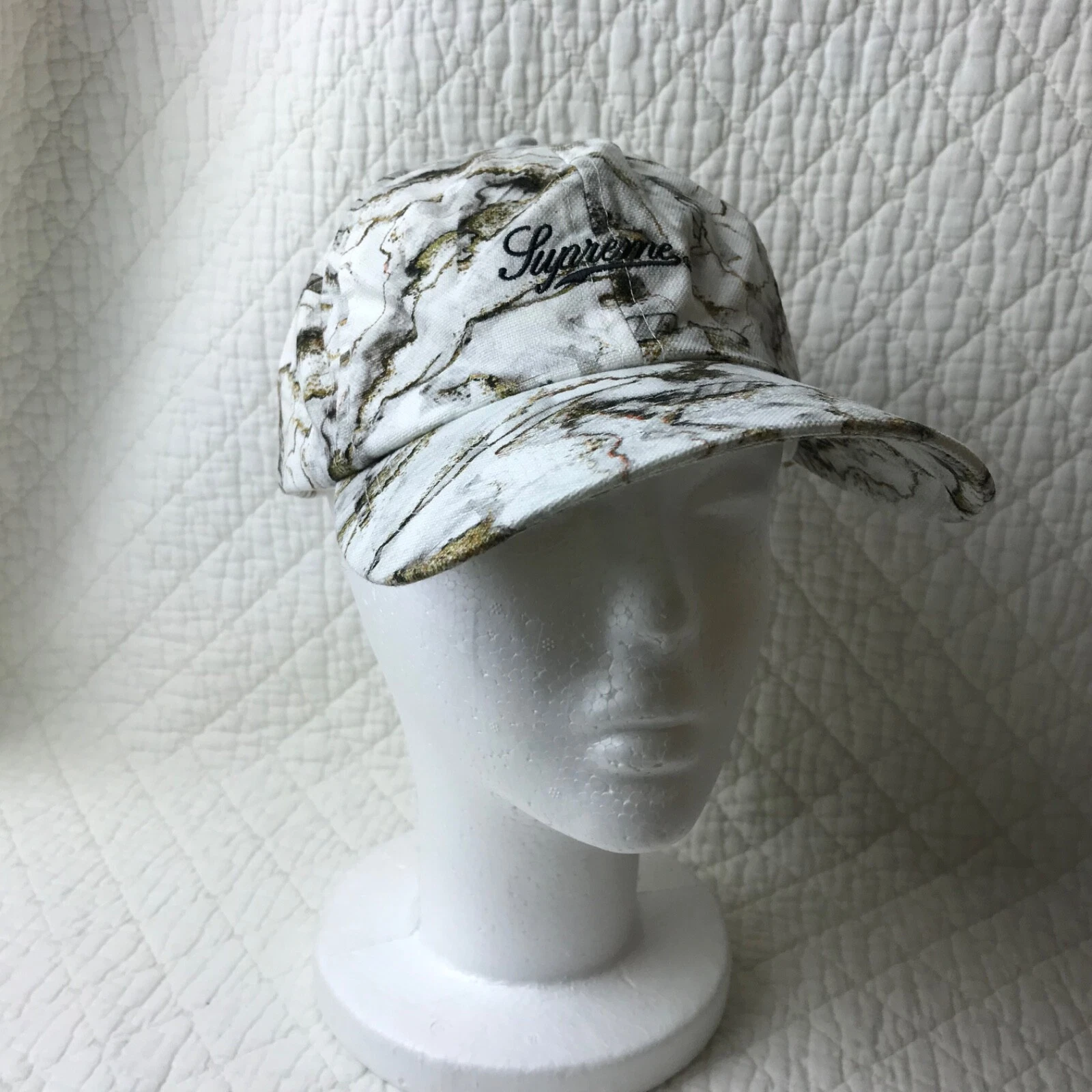 Chapeau blanc Supreme Marble 6 panneaux adulte unisexe FW20H88 neuf