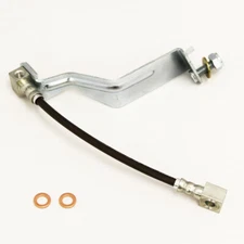 1987-1995 Ford Mustang Rear Center Stainless Steel Brake Hose Kit - Clear Cover