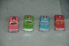 4 Pc Vintage Different Colors Fine Litho Car Tin Toy, Collectible
