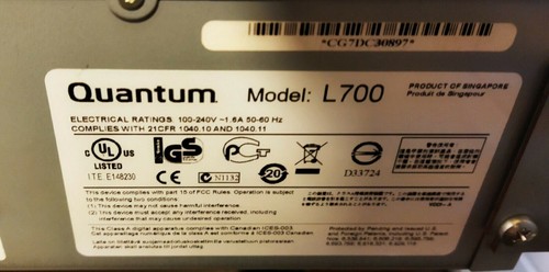 Quantum Superloader 3 L700 Taschenbibliothek Der Bandes. Storage Daten- - Photo 3/3