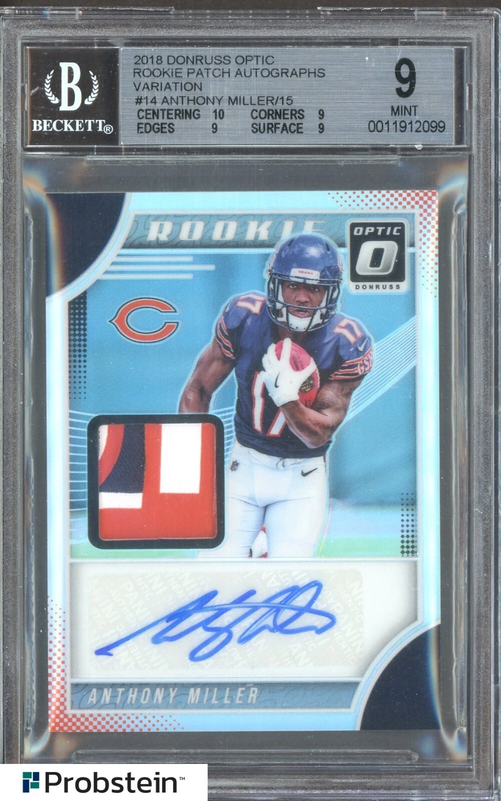 Anthony Miller Panini Donruss Optic Rookie Patch Autographs #RPVAM Photo Variation