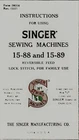 COMPREHENSIVE Singer 15K88-89 Sewing Machine instruction Manual Booklet