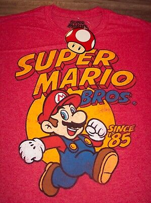 desinficere Forsøg transfusion Adult Med Super Mario Bros Since '85 T-shirt Heather Red Retro 80s Nintendo  for sale online | eBay