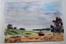 Franz Ehmke*1928-2018 DDR Painter Field Landscape at Schönfließ in Mühlenbeck