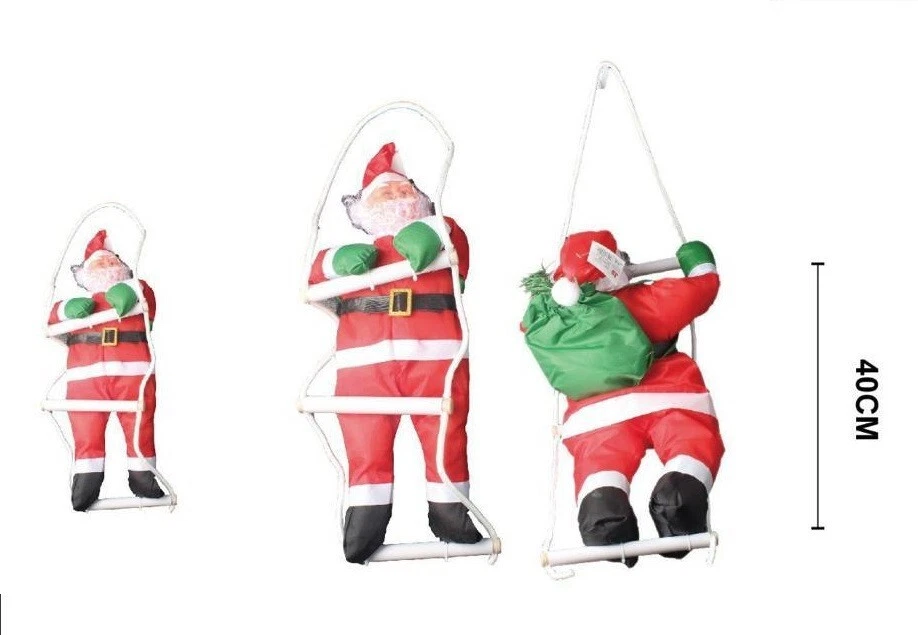 SCALETTA BABBO NATALE DECORAZIONI ADDOBBI NATALE ARRAMPICATORE CORDA BALCONE