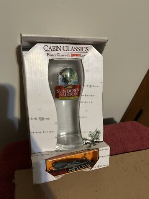 Rattlin Rapala Lure Cabin Classics Honey Hole Pub 16oz Pilsner Glass w/Lure