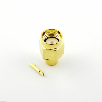 50pcs SMA Male Plug Solder For Semi-Rigid RG402 0.141'' Cable RF Connector