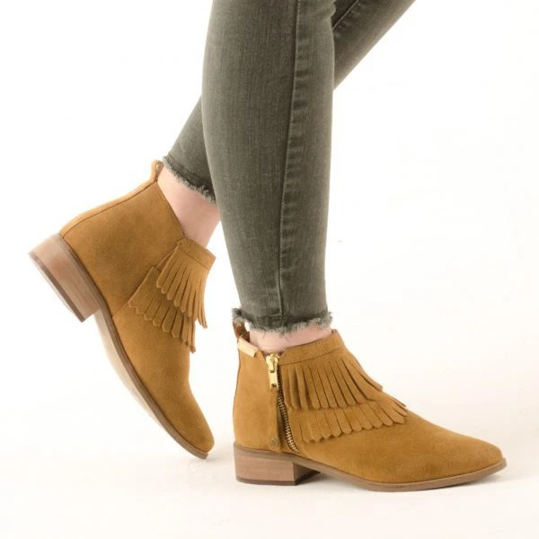 Ankle boots with hotsell fringe low heel