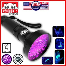 UV Ultraviolet Light Flashlight Inspection 100 LED BlackLight 395nM  Lamp Torch