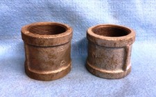 UNBRANDED STEEL PIPE COUPLING 1-1/2" THREADED   LOT OF 2  
