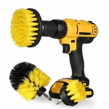 3 Piece Power Scrubber - Tile Grout Power Scrub Cleaning Brushes Cleaner Set 