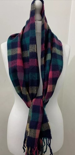 BUFANDA BURBERRY LONDON CLASSIC RARA A CUADROS MULTICOLOR 100% LANA DE CORDERO - Imagen 3 de 12
