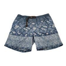 Columbia Swim Trunks Shorts Mens 2XL Nylon Mesh Brief Liner Pockets Belt Blue