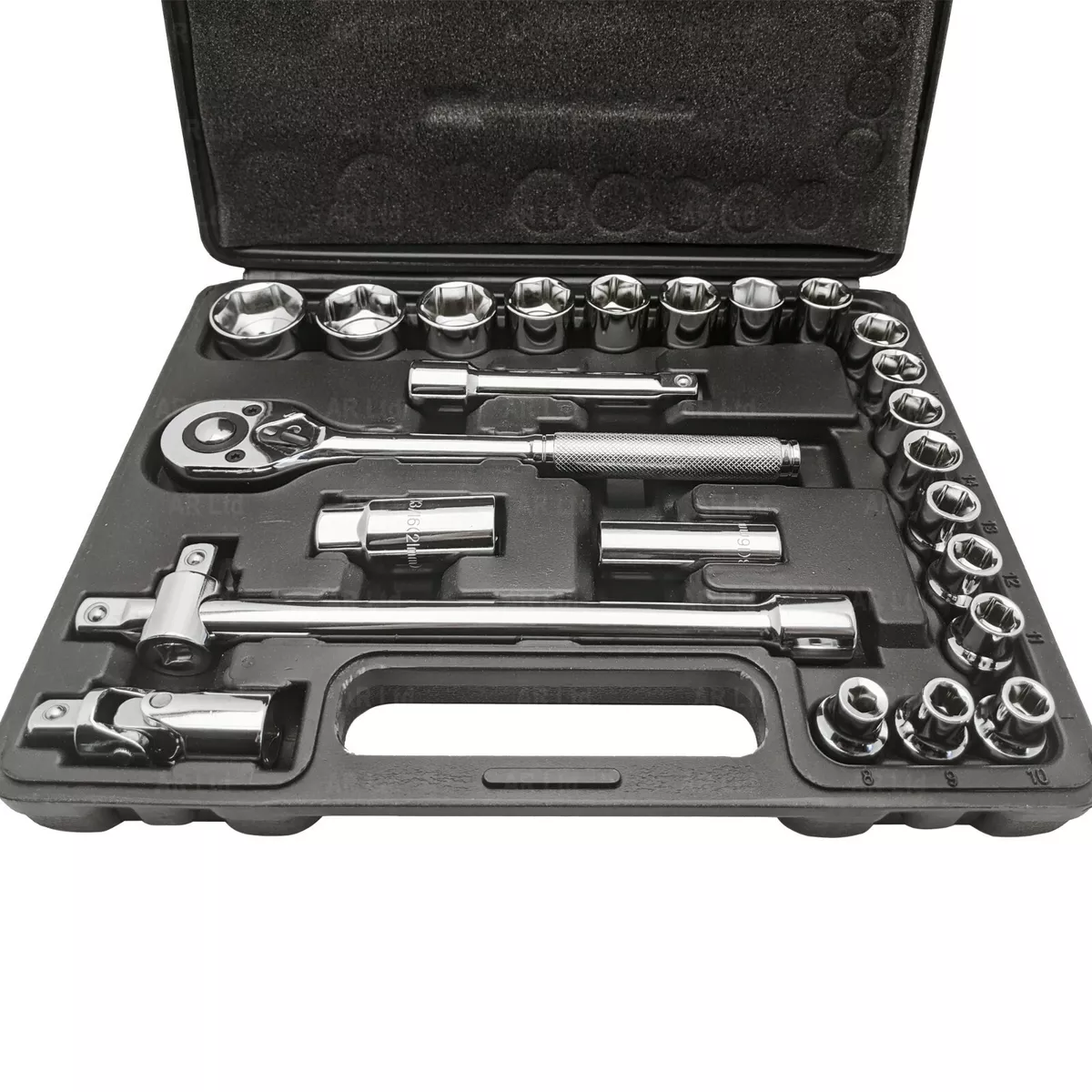 Hilka 1 2in Metric Socket Set. Ratchet Wrench Extension Bars Spark