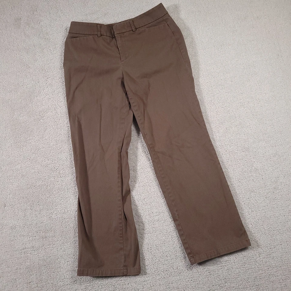 Dockers Pants Women's 6P Short Brown Flat Front Pockets Metro Fit Stretch Crop - Image 2 of 4