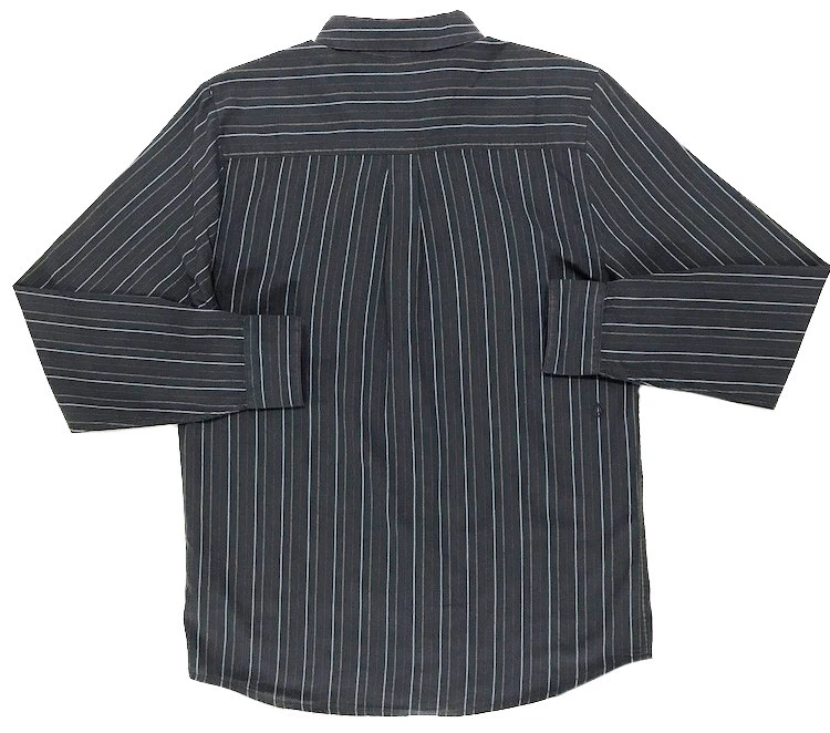 Men's VOLCOM Long Sleeve Striped Gray Colors Cotton Shirt Large L NWT NEW Cool! - Image 4 of 4