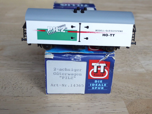Tillig 14365 TT gedeckter Güterwagen Werbewagen Pilz TT + H0 Gleis gut in OVP | Zustand: Neu